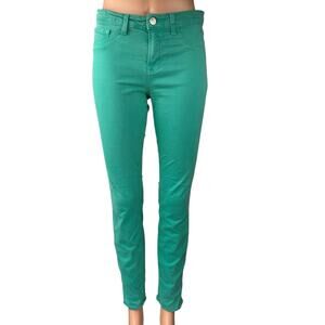 J Brand Saint Tropez Teal Green Mid Rise Skinny Denim Trousers Jeans Pants 27